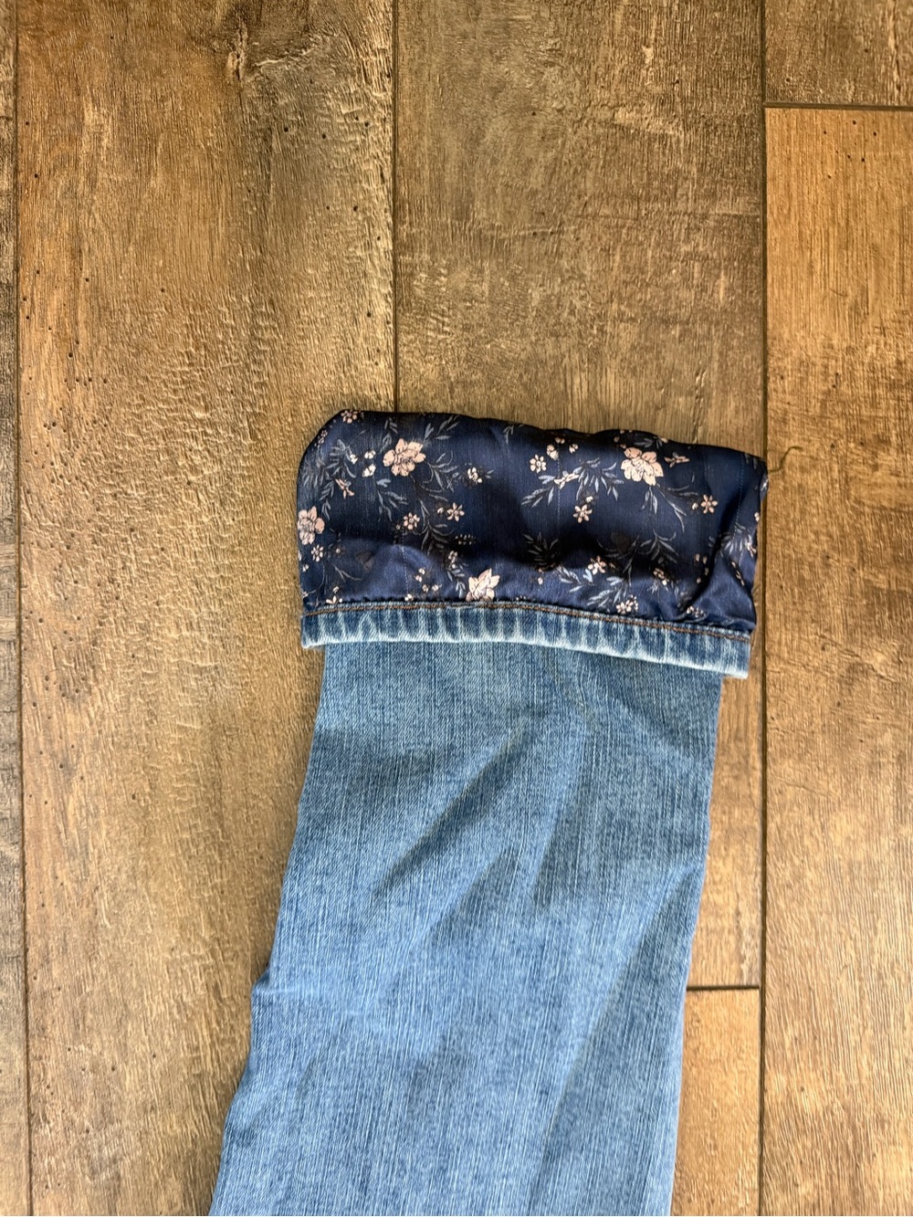 Matilda Jane Light Blue Boyfriend Jeans with Floral Cuff - Picture 4 of 4